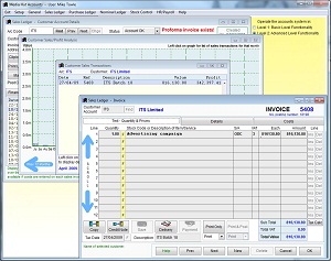 Screen shot showing drill down from a graph