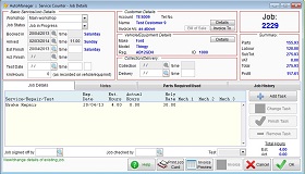 Screen shot showing AutoManager Service Counter