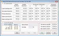 Screen shot showing payroll tax setup